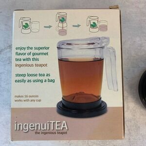 NEW Adagio Teas 16oz ingenuiTEA Teapot Clear Bottom Dispensing Loose Leaf Steep